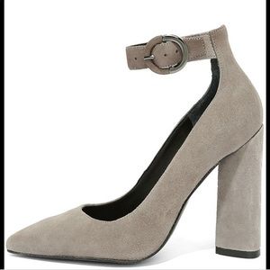 Kendall & Kylie Grey Suede Block Heel
